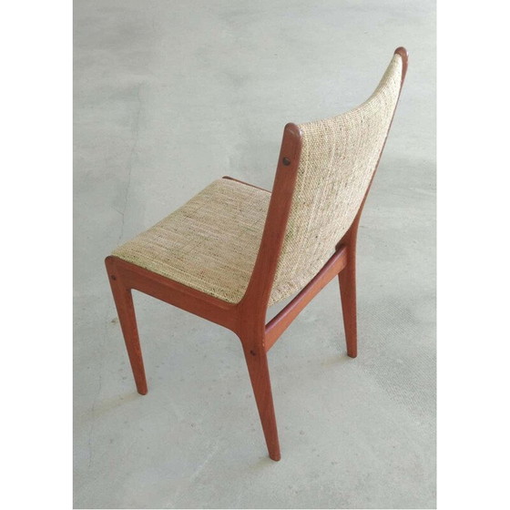 Image 1 of Set van 4 vintage teakhouten eetkamerstoelen, Johannes Andersen Inc. Herstoffering
