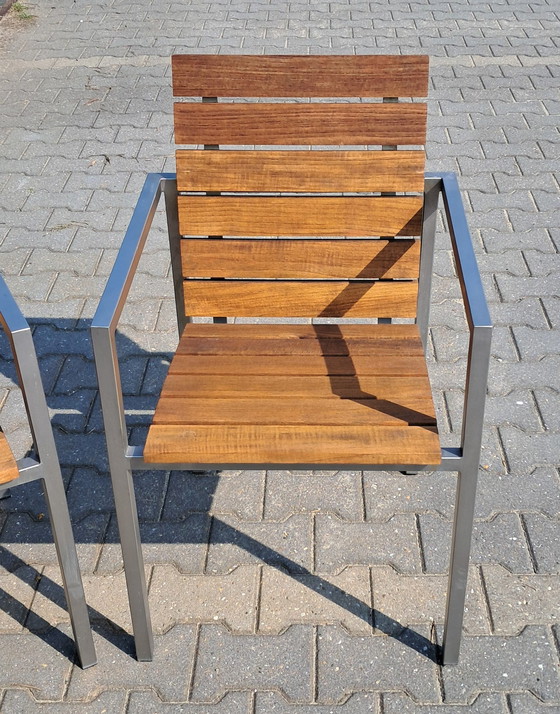 Image 1 of 4 Tribu Inox Natal Alu Teak Stoelen Met Tribu Kussens