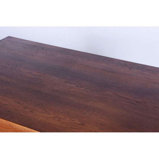 Image 1 of Vintage Art Deco massief eikenhouten bureau, jaren 1930