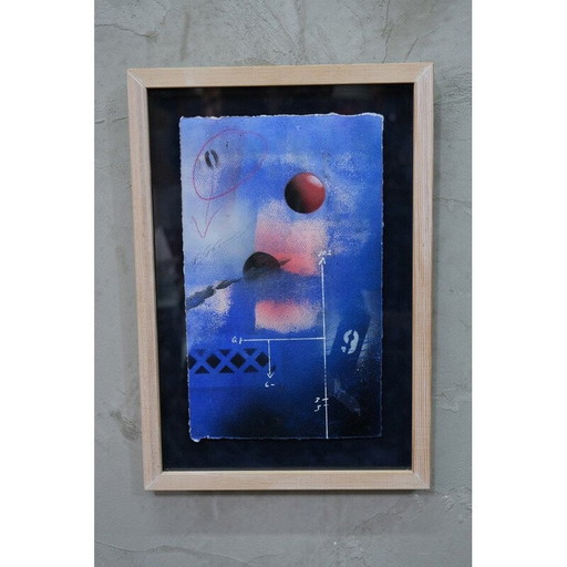 Vintage abstracte compositie door Eric Strömberg, Zweden