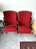 2x Vintage Bioscoopstoelen