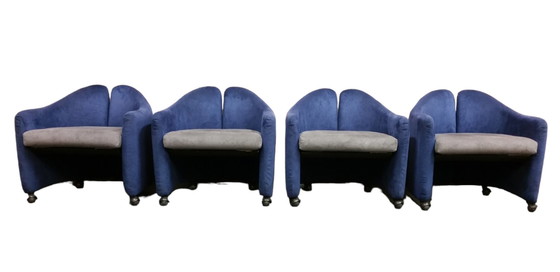 Image 1 of 4X Tecno Ps142 Mobile Lounge Chairstecno Ps142 Lounge Chairs - Design Eugenio Gerli 