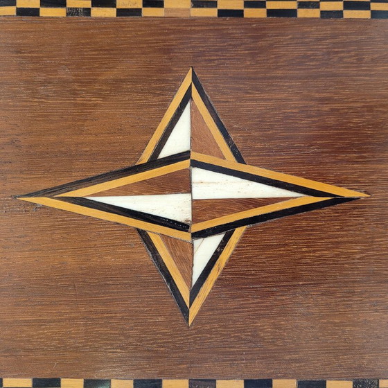 Image 1 of Vintage Art Deco dienblad in marqueterie en been, Frankrijk 1930