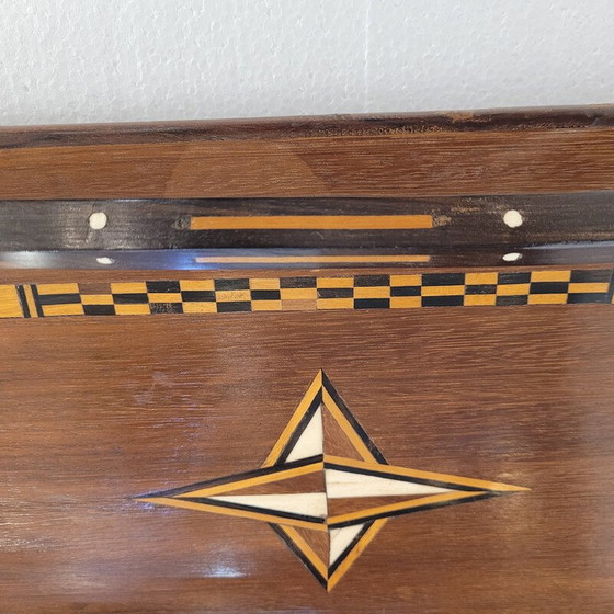 Image 1 of Vintage Art Deco dienblad in marqueterie en been, Frankrijk 1930