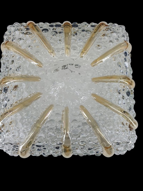 Image 1 of 2144 Grote Vintage Glazen Plafonniere Plafondlamp