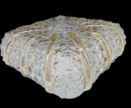 Image 1 of 2144 Grote Vintage Glazen Plafonniere Plafondlamp