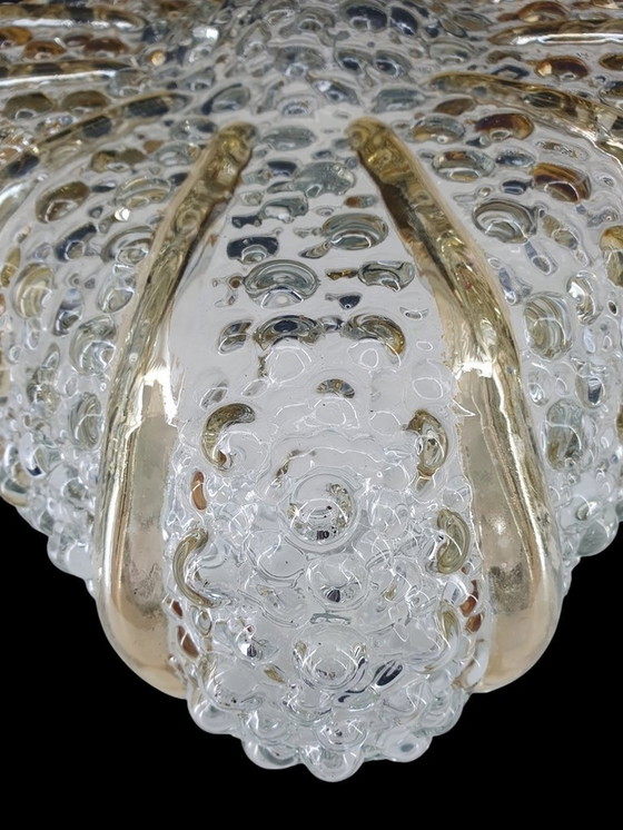 Image 1 of 2144 Grote Vintage Glazen Plafonniere Plafondlamp