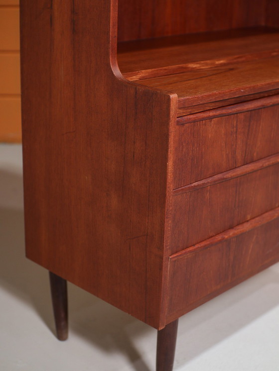 Image 1 of Boekenkast Secretaire Lades Vintage Deens Teak