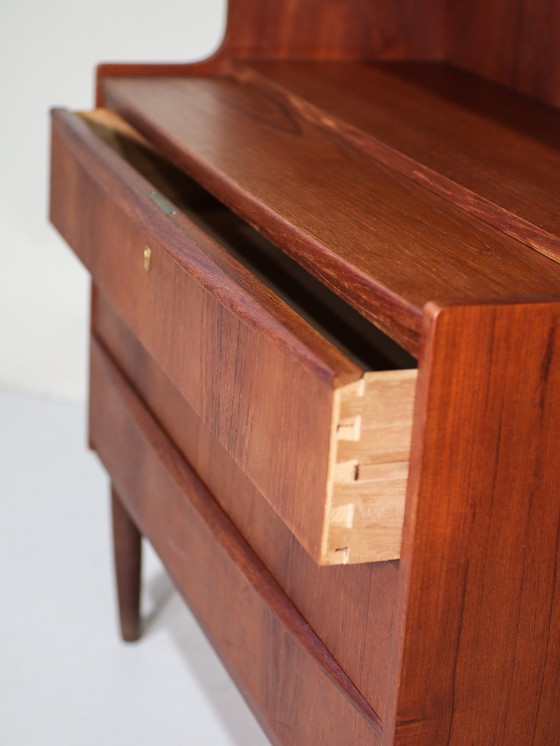 Image 1 of Boekenkast Secretaire Lades Vintage Deens Teak