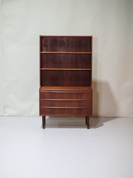 Boekenkast Secretaire Lades Vintage Deens Teak