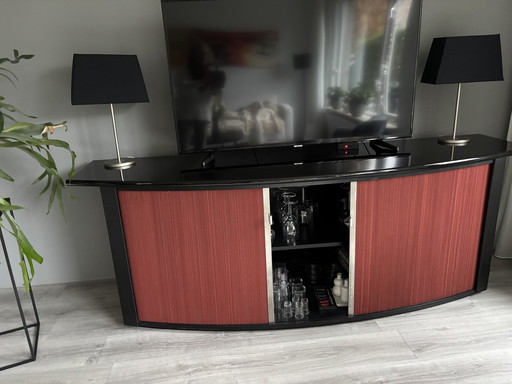 Dressoir Zwart Met Schuifdeuren 