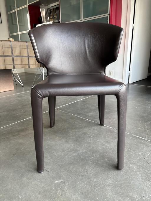 4x Leren Cassina Hola 367 Stoelen