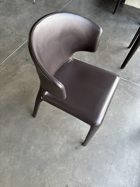 Image 1 of 4x Leren Cassina Hola 367 Stoelen