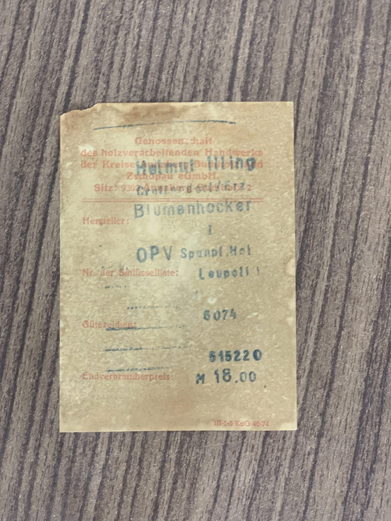 Image 1 of Mid Century bloemenbankje niervormige bijzettafel vintage