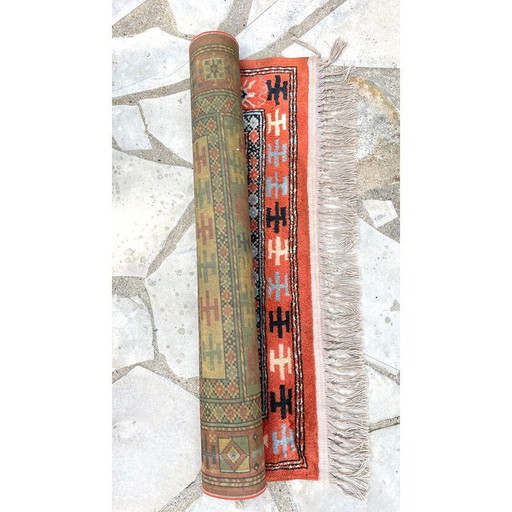 Vintage vloerkleed van zijde en katoen