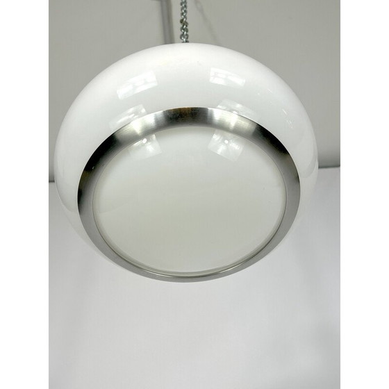 Image 1 of Vintage witte perspex en aluminium hanglamp van Stilux Milano, 1960