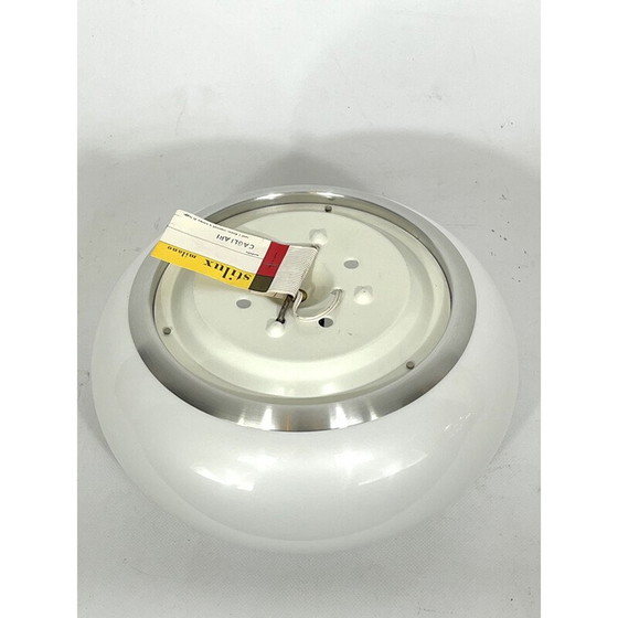 Image 1 of Vintage witte perspex en aluminium hanglamp van Stilux Milano, 1960