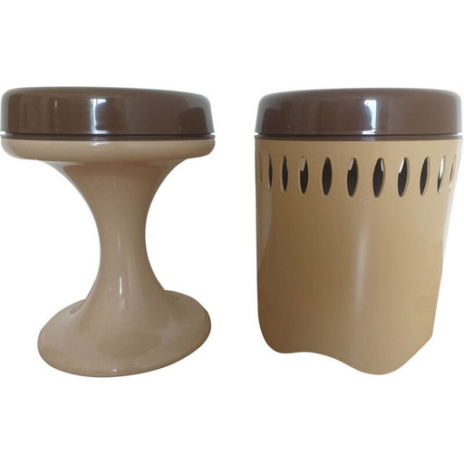 Paar mid century krukjes Emsa, West-Duitsland 1970