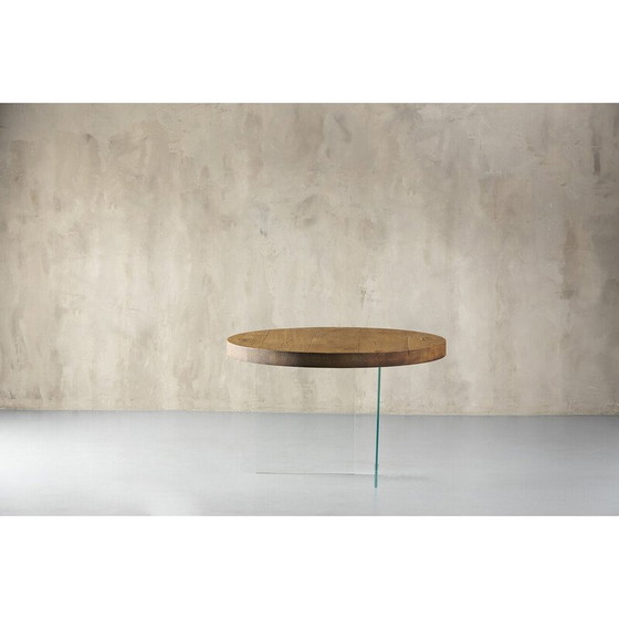 Image 1 of Vintage ronde eettafel met glazen poten van Lago, Italië 2000