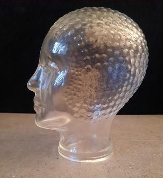 Image 1 of Vintage Mannequin Etalage Hoofd Helder Glas Jaren 60 - 70