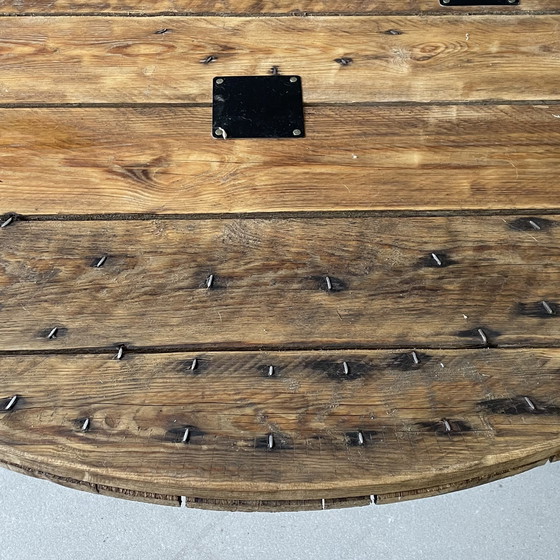 Image 1 of Vintage industriële eettafel – eikenhout – gietijzer