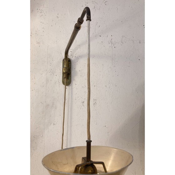 Image 1 of Paar vintage metalen en messing wandlampen, 1960