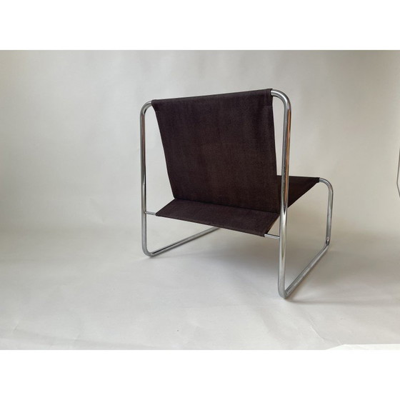 Image 1 of Vintage canvas stoel met verchroomd frame, UK 1970