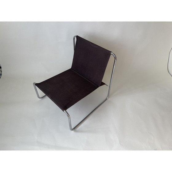 Image 1 of Vintage canvas stoel met verchroomd frame, UK 1970