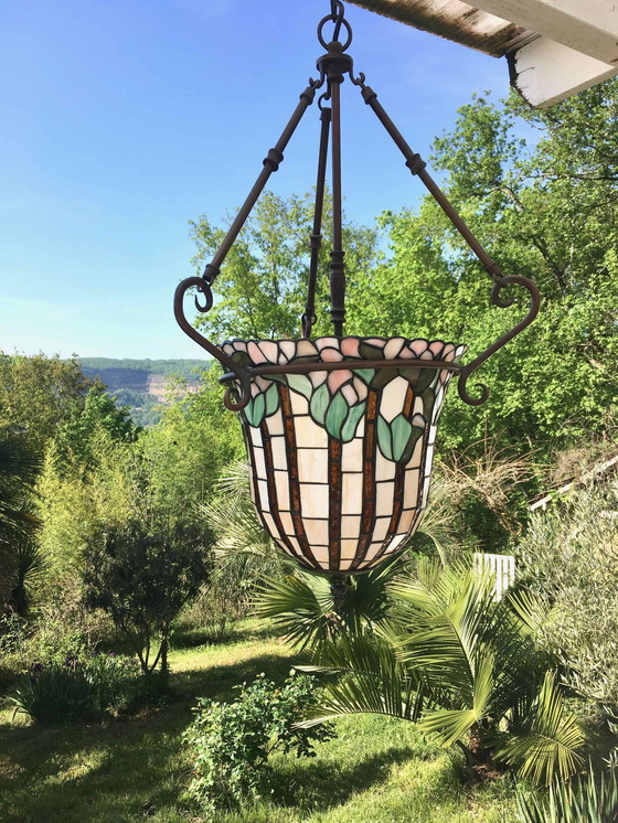 Image 1 of Grote Art Nouveau Tiffany stijl hanglamp