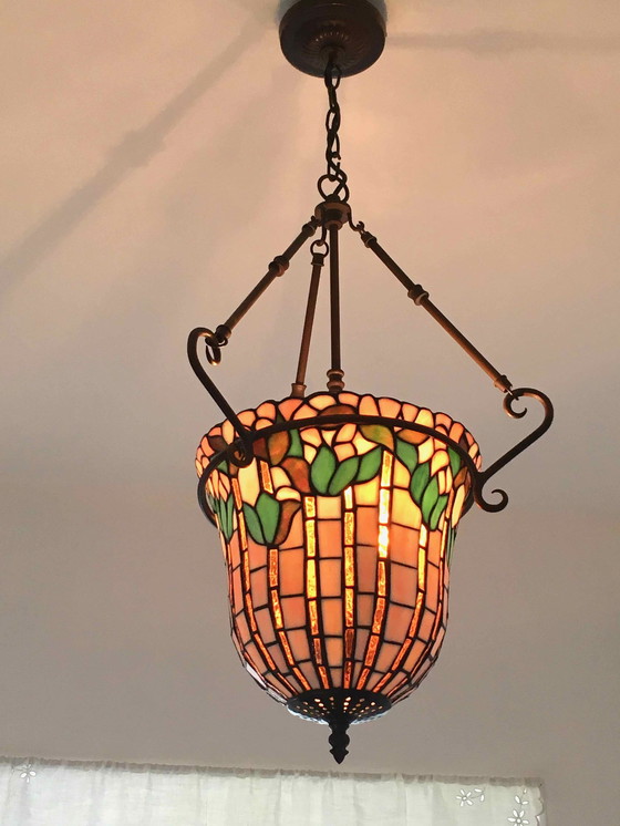 Image 1 of Grote Art Nouveau Tiffany stijl hanglamp