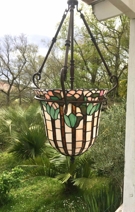 Image 1 of Grote Art Nouveau Tiffany stijl hanglamp