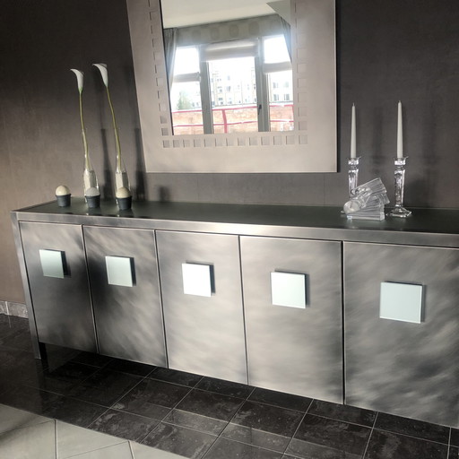 Design kast geborsteld inox