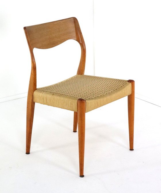 Image 1 of 4X Fristho Eetkamerstoelen Stoelen Vintage Papercord