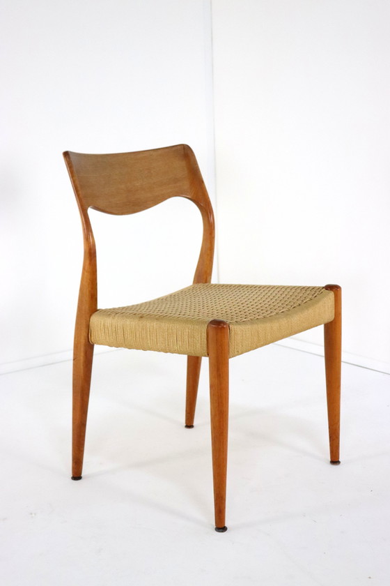 Image 1 of 4X Fristho Eetkamerstoelen Stoelen Vintage Papercord
