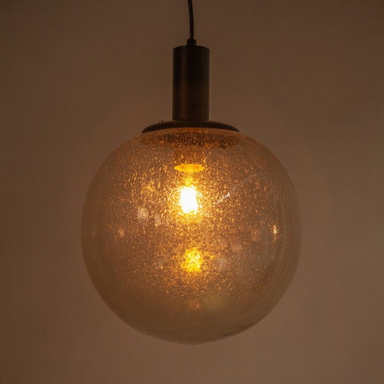 Image 1 of Paar vintage glazen hanglampen voor Limburg Glashutte, Duitsland 1970