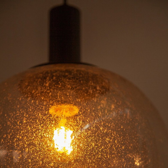 Image 1 of Paar vintage glazen hanglampen voor Limburg Glashutte, Duitsland 1970