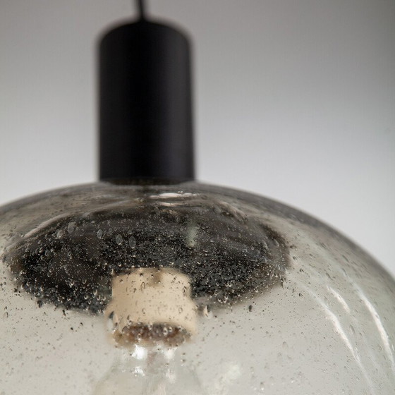 Image 1 of Paar vintage glazen hanglampen voor Limburg Glashutte, Duitsland 1970