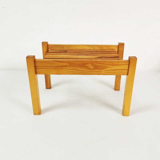 Image 1 of Vintage eikenhouten bloementafel, Tsjecho-Slowakije 1960