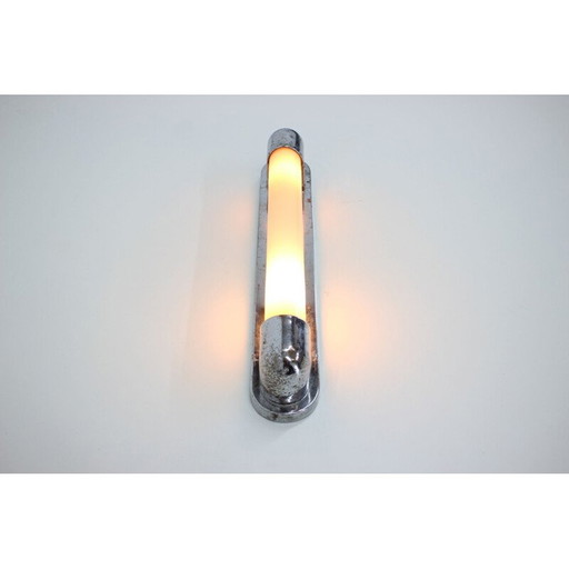 Vintage chromen wandlamp, Tsjecho-Slowakije 1930