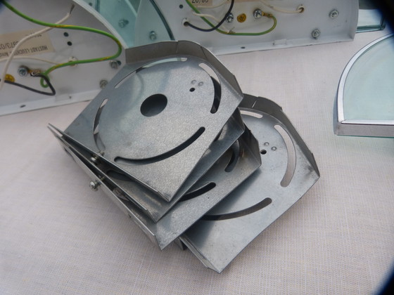 Image 1 of 6x Hustadt wandlampen chroom acryl