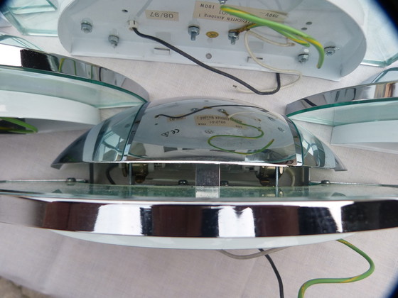 Image 1 of 6x Hustadt wandlampen chroom acryl