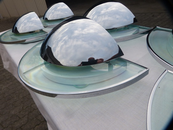 Image 1 of 6x Hustadt wandlampen chroom acryl