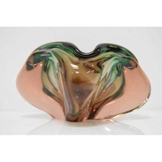 Image 1 of Vintage asbak in metallurgisch glas van Glasswork Novy Bor, Tsjecho-Slowakije 1960