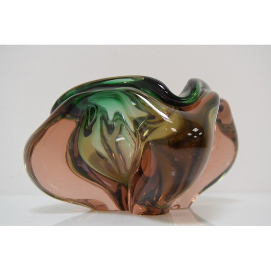 Image 1 of Vintage asbak in metallurgisch glas van Glasswork Novy Bor, Tsjecho-Slowakije 1960