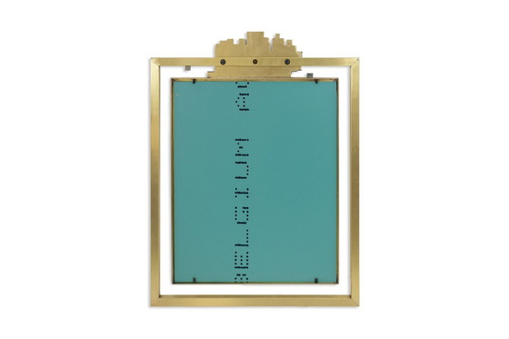 Image 1 of Boizot" model spiegel in messing, afwerking vernis. Eigentijds.