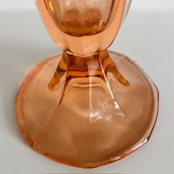 Image 1 of Artdeco vaas rosaline roze glas 1930's