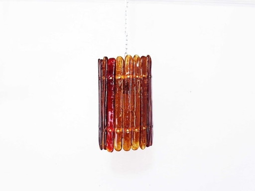 Amber glazen hanglamp door Felipe Derflingher voor Feders 1960S