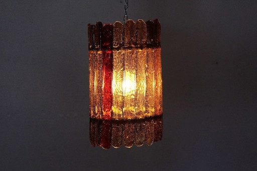 Amber glazen hanglamp door Felipe Derflingher voor Feders 1960S