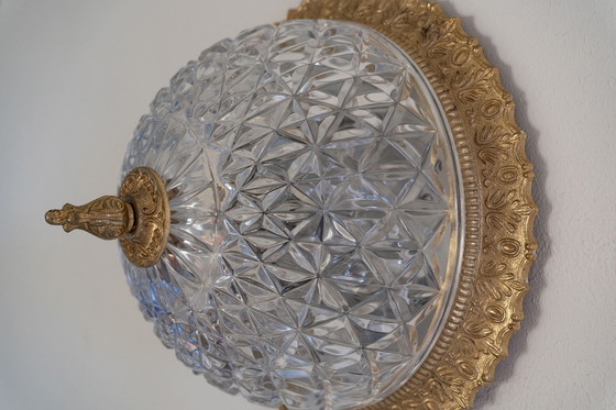 Image 1 of Brocante plafondlamp plafonnière kristal plafond lamp