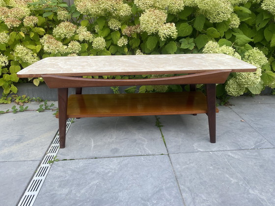 Image 1 of Vintage Teak Salontafel Omkeerbaar Blad